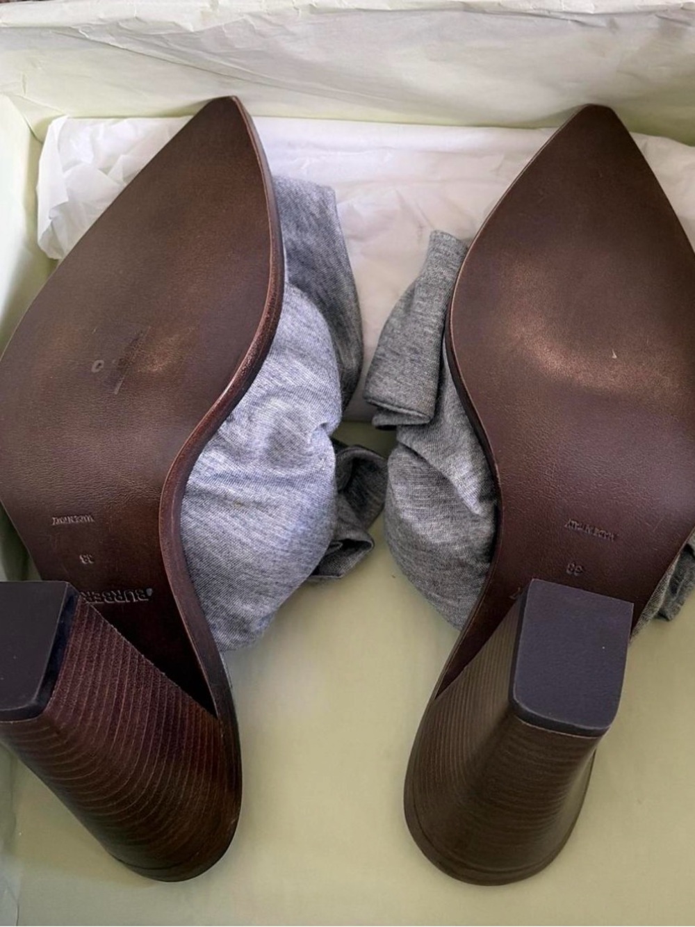 Burberry Light Gray Tie-Wrap Block Heel Sandal EU 38 - Picture 6 of 9